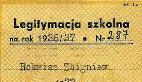 Zbyszek - legitymacja szkolna 1936
