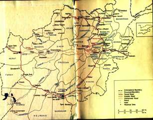 Map of Afghanistan in years 1972-1974