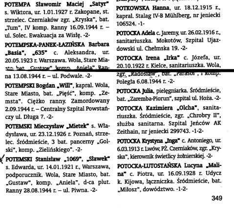 Sample page 349 - bibliographical information about Stanisław Potempski