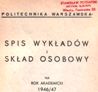 Warsaw University of Technology 1947- List of lecturers and lineup of persons