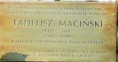 Plaque on the Powązki Cementary