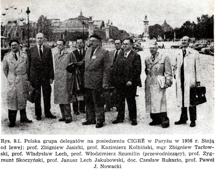 Polska grupa delegatów na CIGRE w Paryżu - 1956